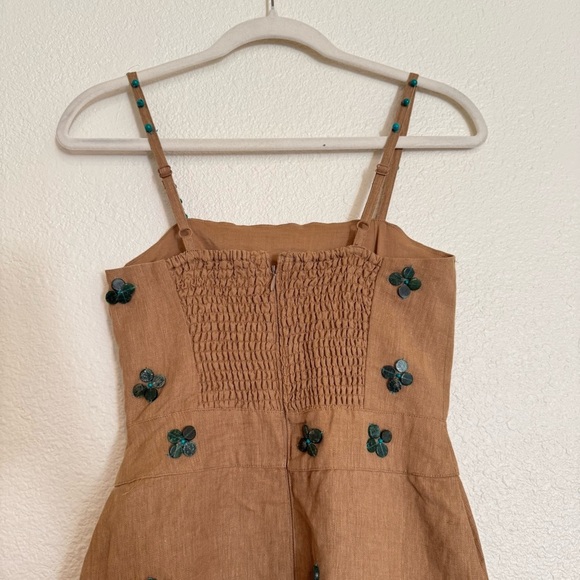 EDDY Desirae Midi Dress Light Fawn & Emeralds - Picture 15 of 16